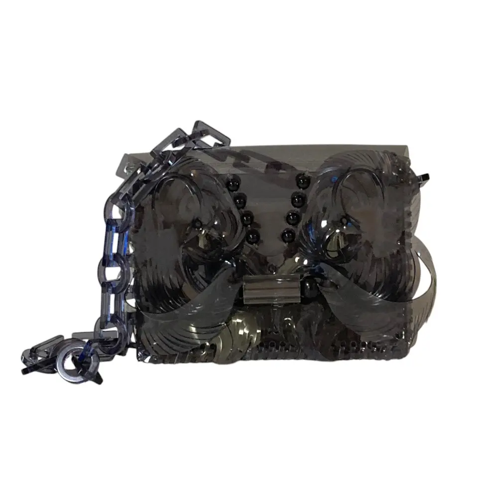 Mame Kurogouchi マメクロゴウチ Transparent Sculptural Mini Chain Bag クリアショルダーバッグ ブラック