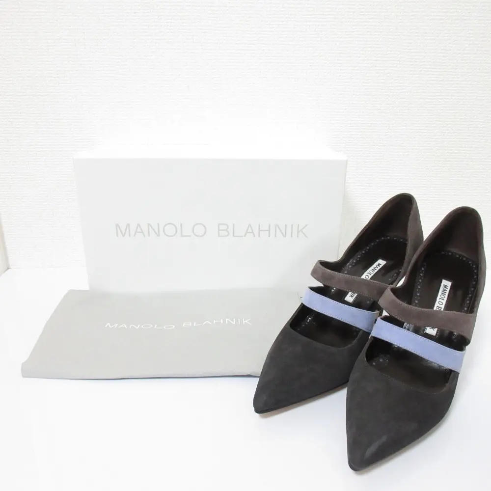 MANOLO BLAHNIK マノロブラニク MARULE スエード パンプス サイズ37 約24cm グレー