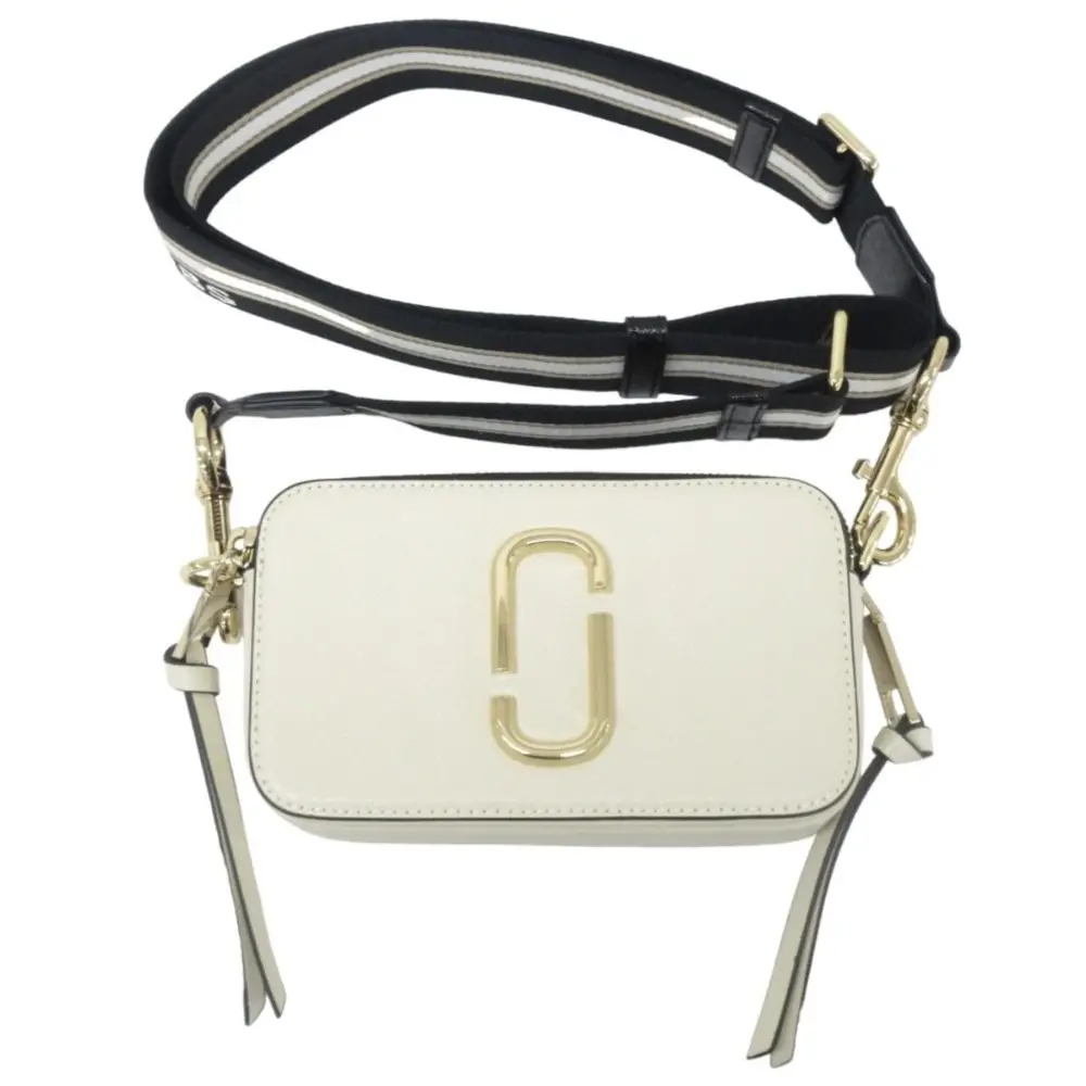 THE MARC JACOBS マークジェイコブス スナップショット クロスボディ ショルダーバッグ M0012007 ホワイト×ブラック