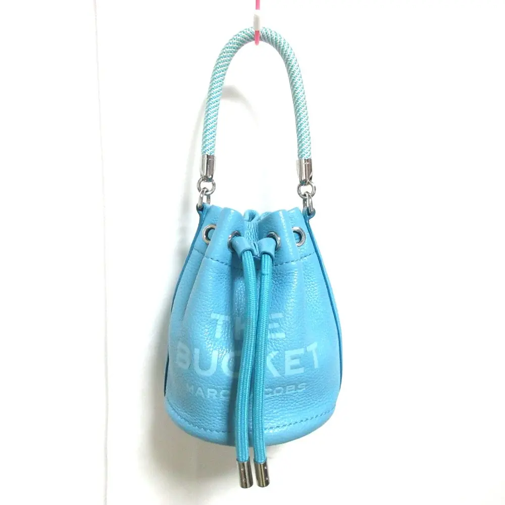 MARC JACOBS マークジェイコブス THE LEATHER BUCKET BAG レザー 2way バケットバッグ ショルダーバッグ アイスブルー