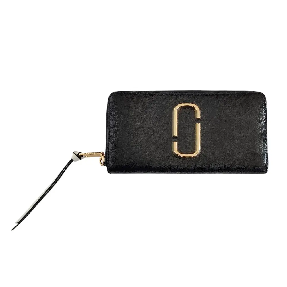 MARC JACOBS マークジェイコブス スナップショット レザー ラウンドファスナー ロングウォレット 長財布 M0013352 ブラック×ピンク