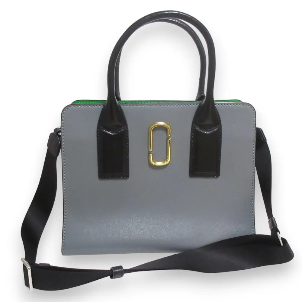 MARC JACOBS マークジェイコブス スナップショット レザー 2WAY トートバッグ ショルダーバッグ グレー×ブラック マルチカラー