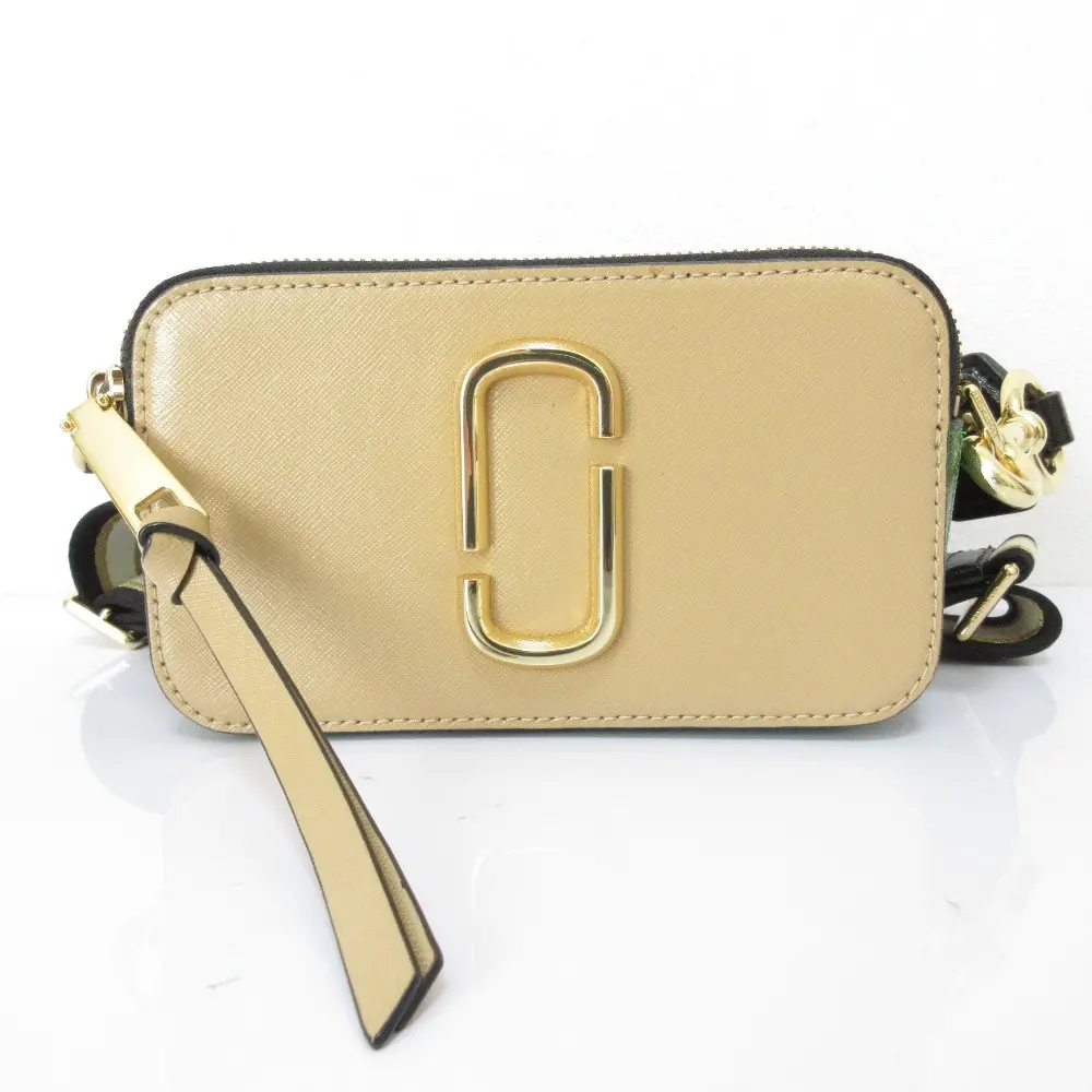 MARC JACOBS マークジェイコブス スナップショット カメラバッグ レザー ショルダーバッグ M0012007 ベージュ グリーン
