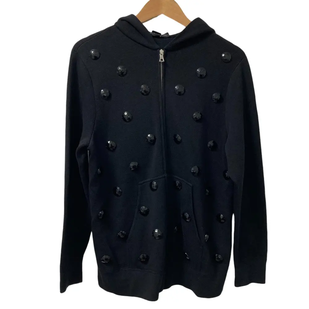 MARC JACOBS マークジェイコブス ビジュー ジップアップ パーカー XS ブラック