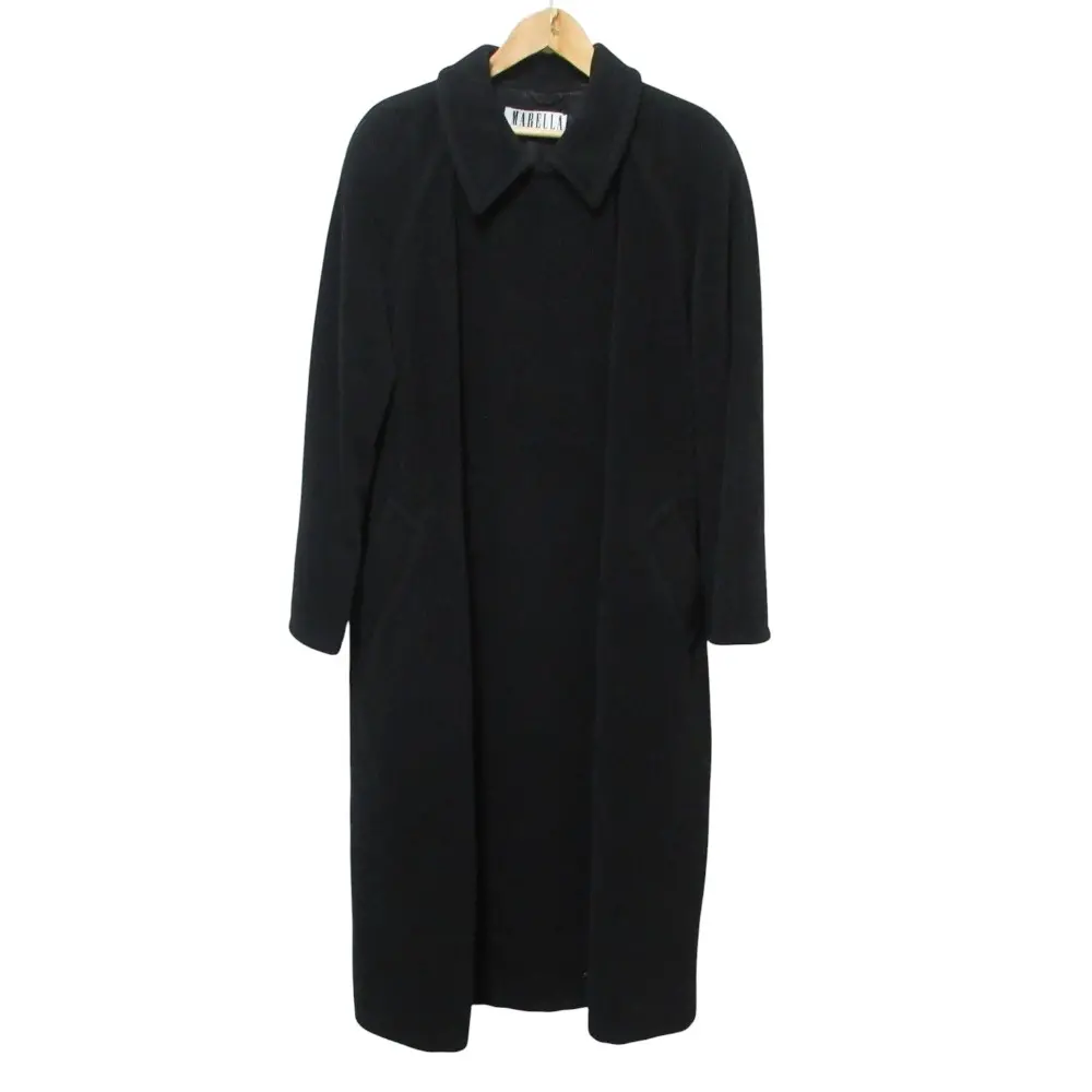 MARELLA マレーラ アルパカ ウール ステンカラーコート バルマカーンコート 40 ブラック