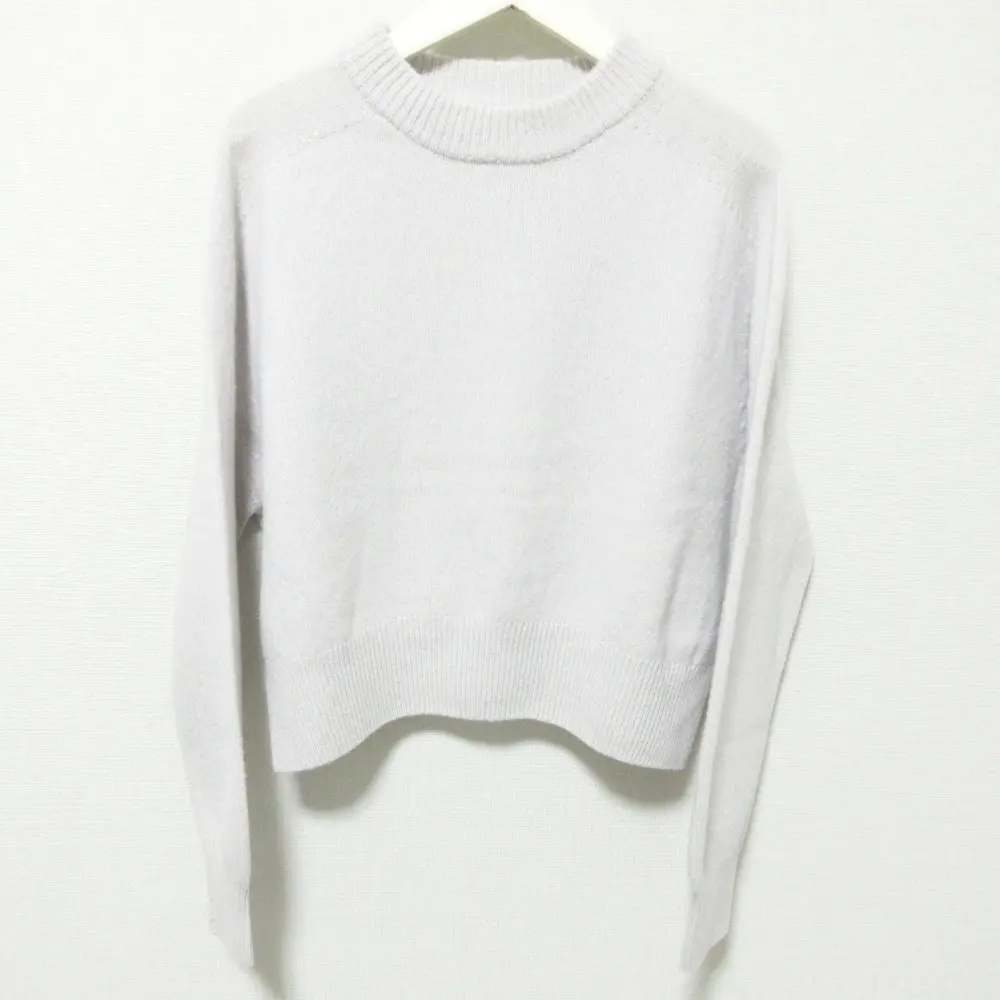 21AW MARGARET HOWELL マーガレットハウエル カシミアブレンド 長袖 ショート丈 プルオーバー ニット セーター 2 ライトグレー