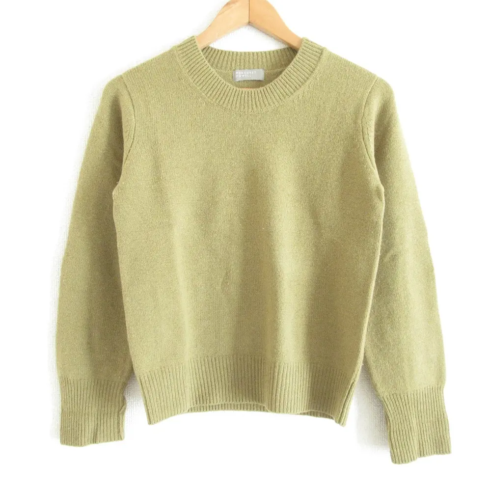 MARGARET HOWELL マーガレットハウエル カシミアブレンド 長袖 クルーネック プルオーバー ニット セーター 2 ブラウン系