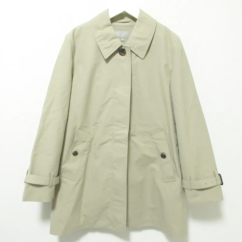 MARGARET HOWELL マーガレットハウエル ウールライナー付き ミドル丈 ステンカラーコート ジャケット 2 ベージュ