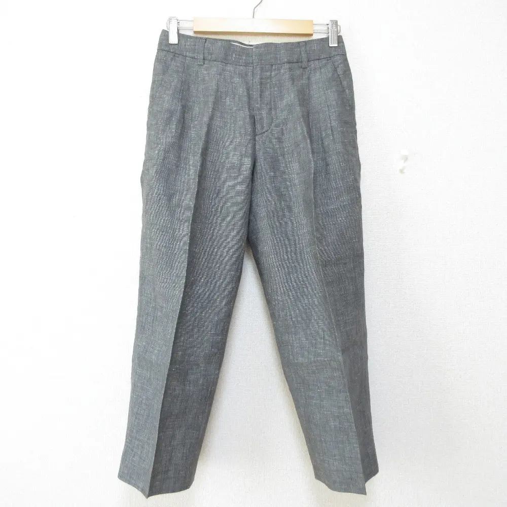 MARGARET HOWELL マーガレットハウエル リネン100% スラックス アンクルパンツ トラウザー 1 グレー