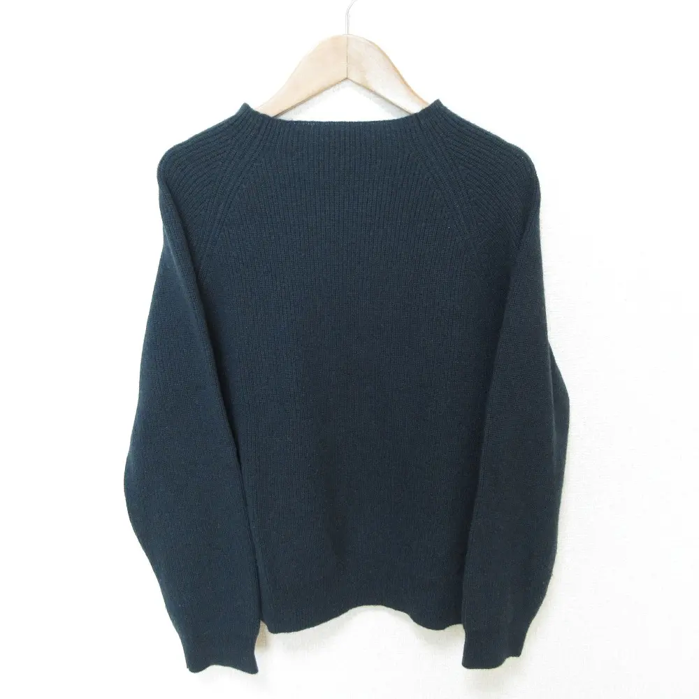 MARGARET HOWELL マーガレットハウエル 長袖 ボトルネック プルオーバー ニット セーター 2 ネイビー