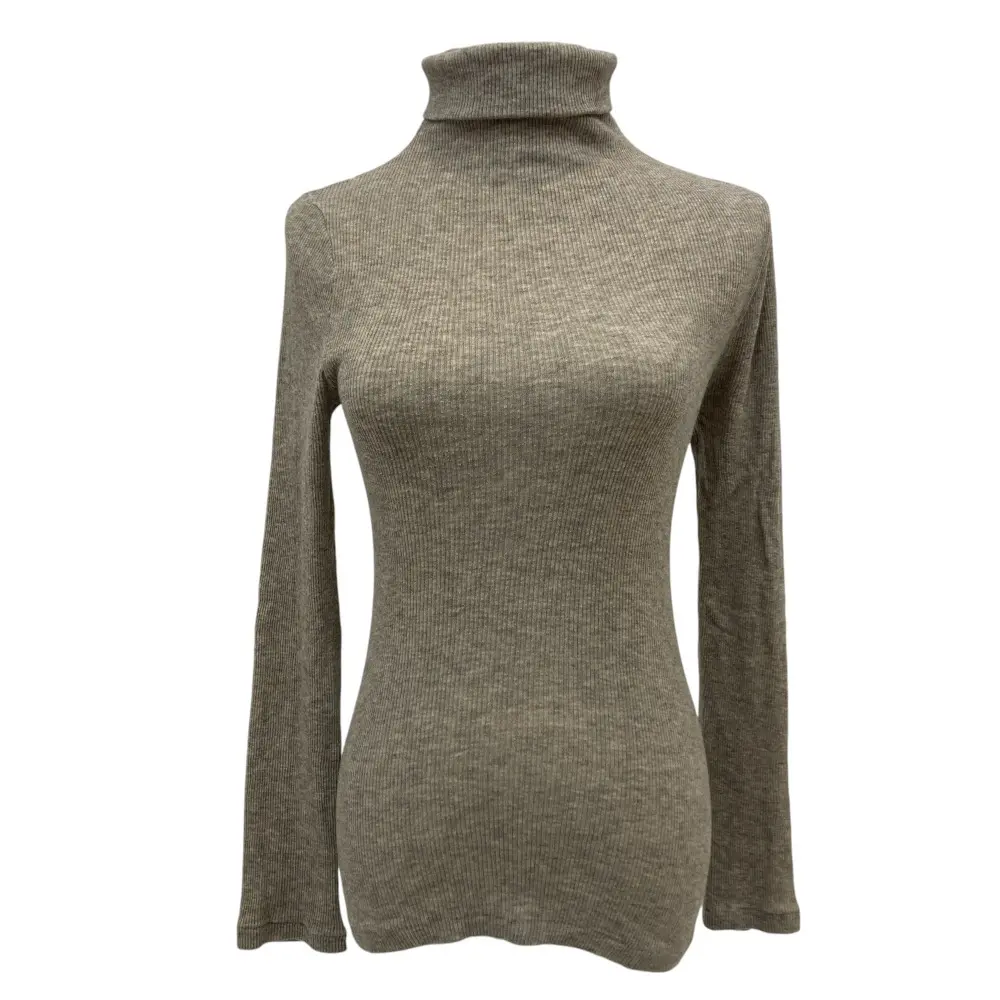 22AW MARGARET HOWELL マーガレットハウエル ウールブレンド タートルネック リブニット セーター 589-2269003 F ベージュ