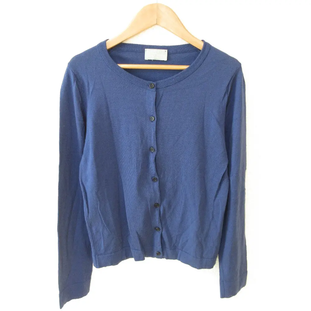 MARGARET HOWELL マーガレットハウエル ×JOHN SMEDLEY ジョンスメドレー 別注 クルーネック カーディガン 2 ネイビー ブルー