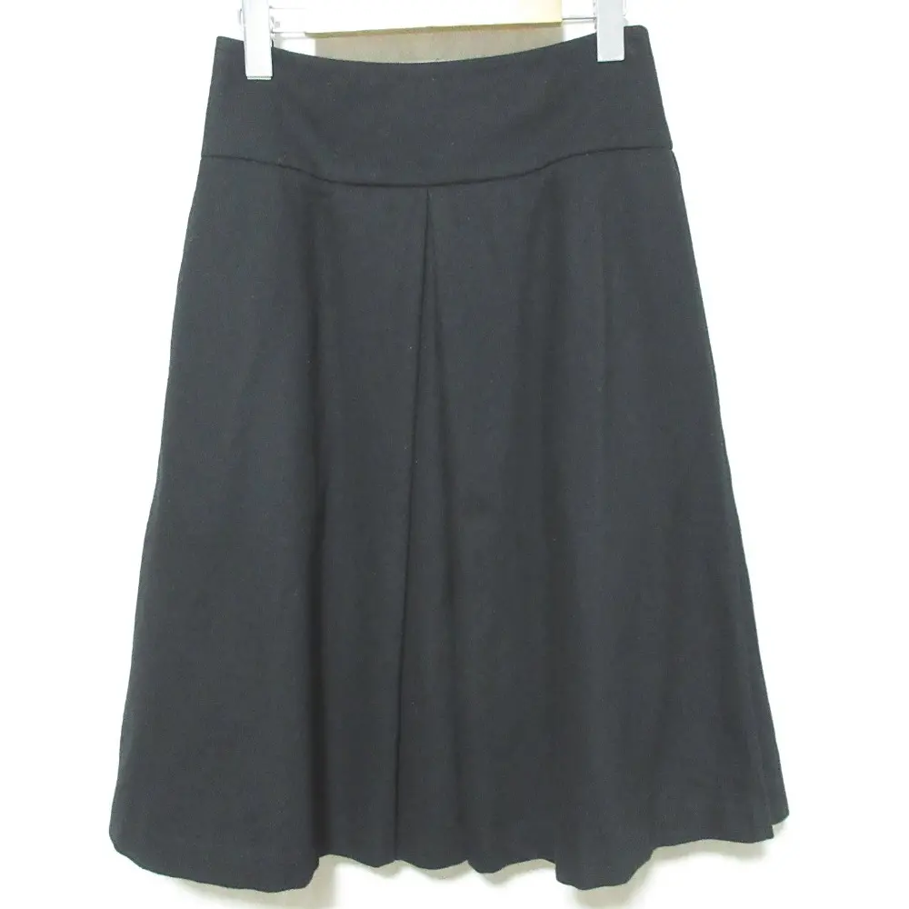 MARGARET HOWELL マーガレットハウエル FOX BROTHERS生地 タックスカート 578-5232012 1 ブラック