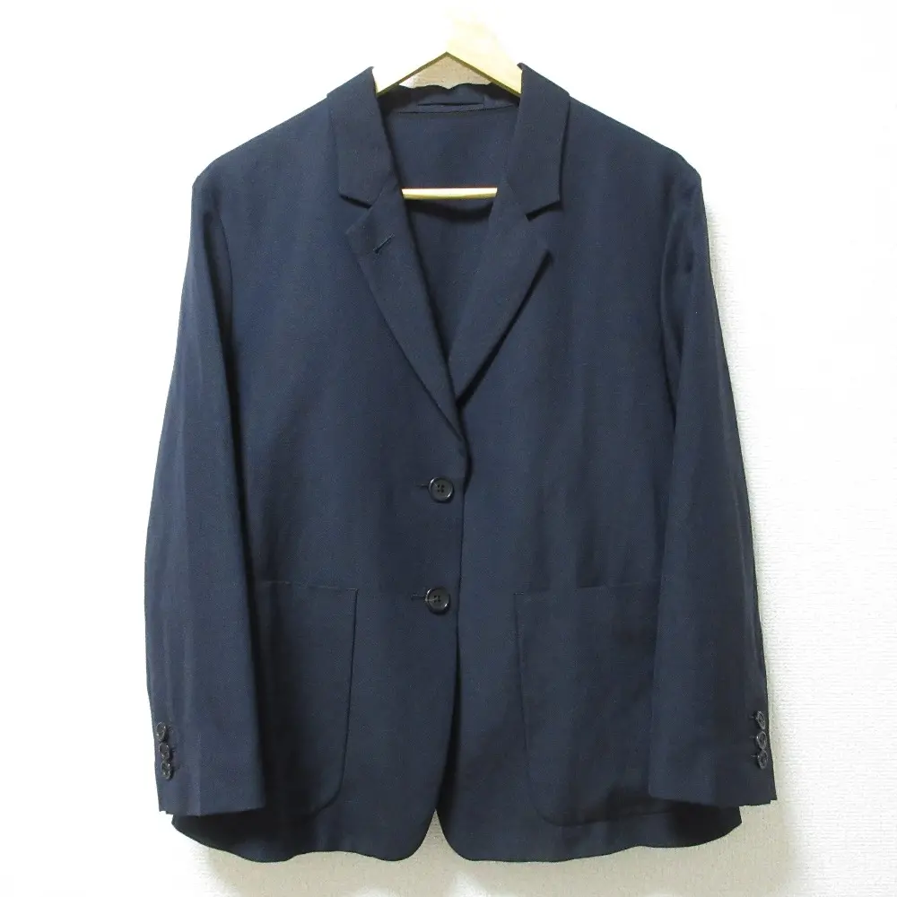 22SS MARGARET HOWELL マーガレットハウエル ウール リネンブレンド テーラードジャケット 1サイズ ダークネイビー