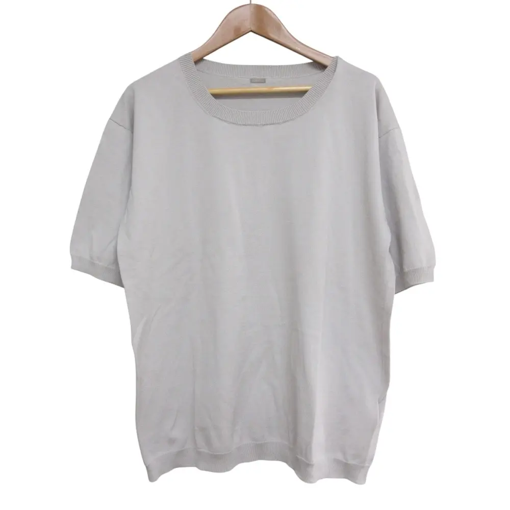 22SS MARGARET HOWELL マーガレットハウエル クルーネック 半袖 ニット カットソー F グレー