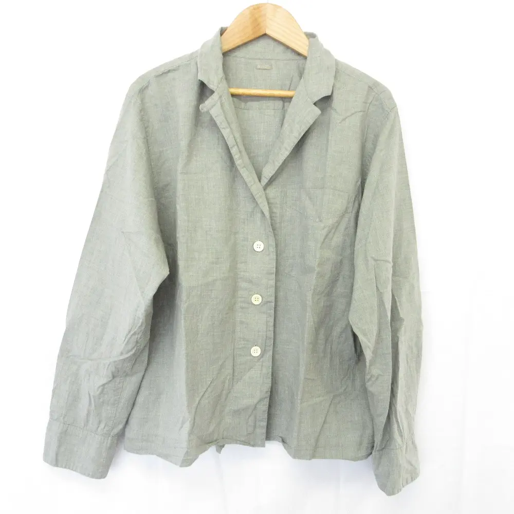 MARGARET HOWELL マーガレットハウエル 長袖 オープンカラーシャツ サイズ2 グレー