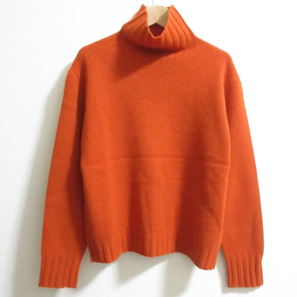 MARGARET HOWELL マーガレットハウエル カシミヤブレンド タートルネック ニット プルオーバー セーター サイズ2 オレンジ