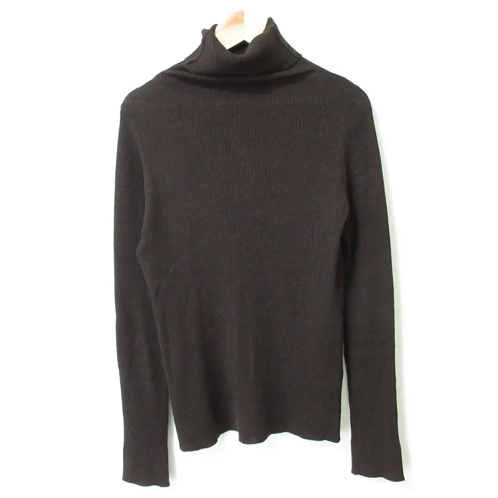 MARGARET HOWELL マーガレットハウエル ジョンスメドレー 別注 タートルネック 長袖 リブニット セーター カットソー 2 ブラウン