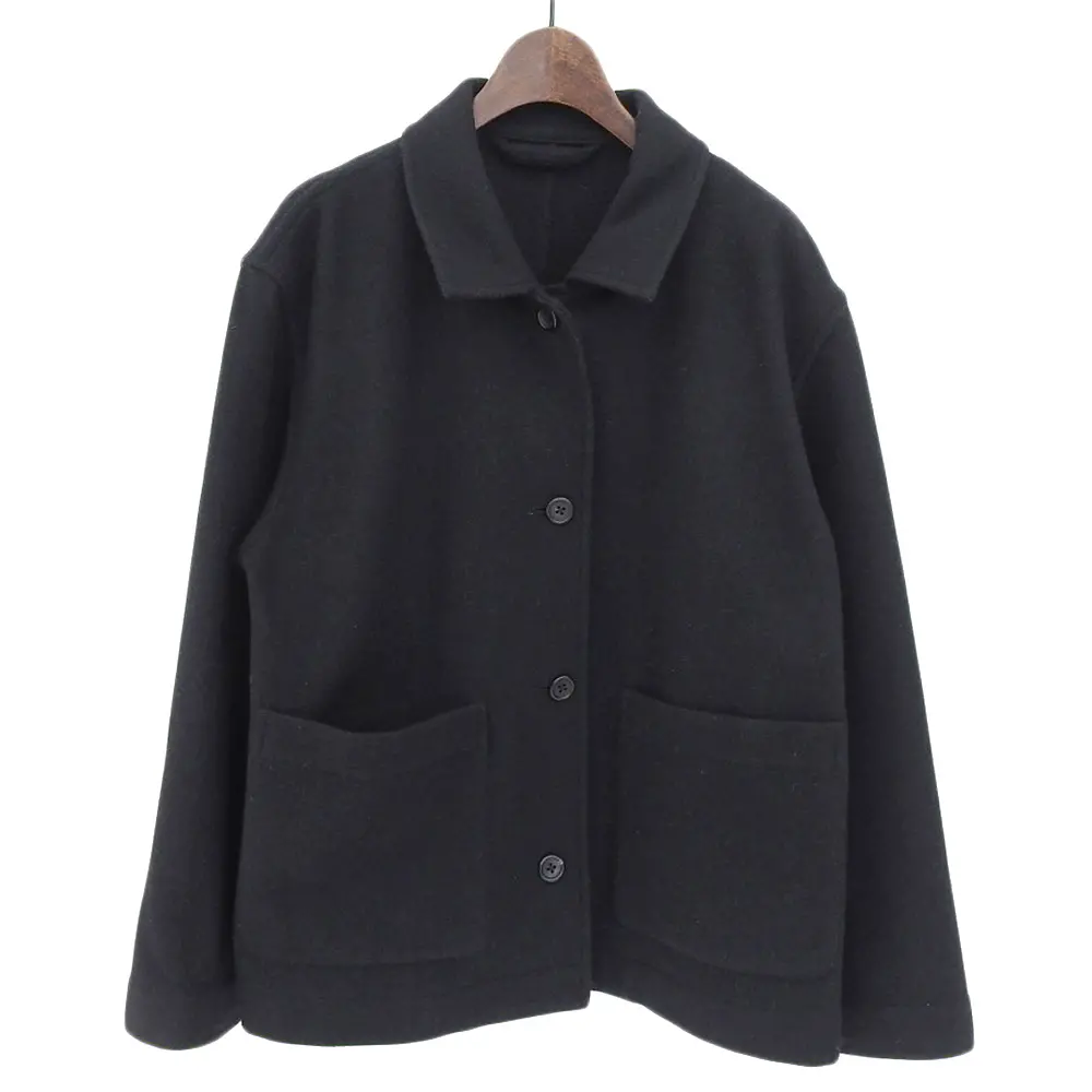 23AW MARGARET HOWELL マーガレットハウエル SOFT WOOL TWILL ソフトウールツイル ジャケット 578-3220003 サイズ2 ブラック