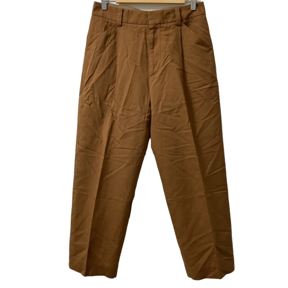 MARGARET HOWELL マーガレットハウエル タック ストレートパンツ 3 キャメル