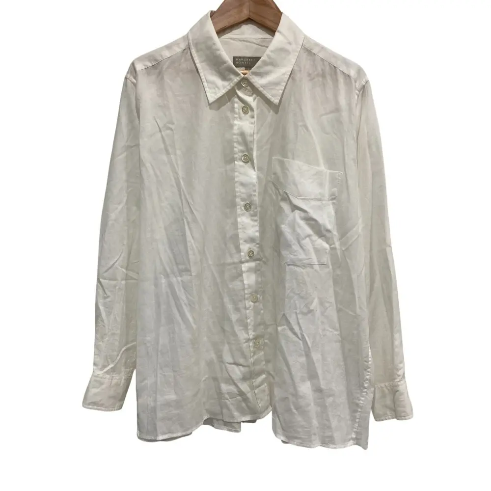 MARGARET HOWELL マーガレットハウエル 長袖 ブラウス シャツ サイズ1 ホワイト