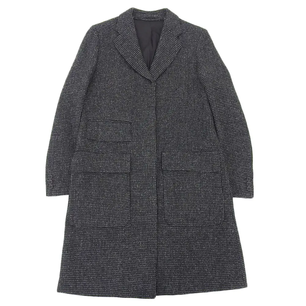 MARGARET HOWELL マーガレットハウエル ハリスツイード ウール チェスターコート 1 ブラック
