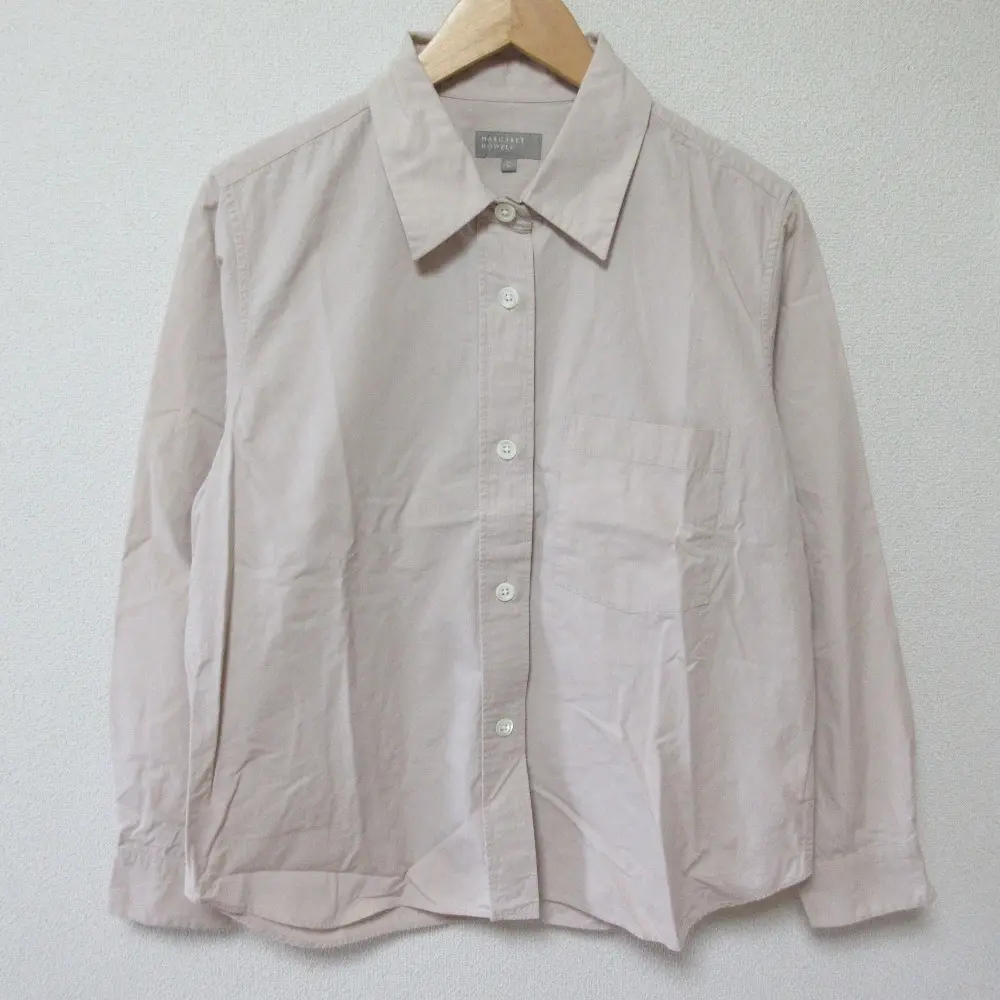 22SS MARGARET HOWELL マーガレットハウエル SOFT COTTON 長袖 シャツ ブラウス 3 ベージュ