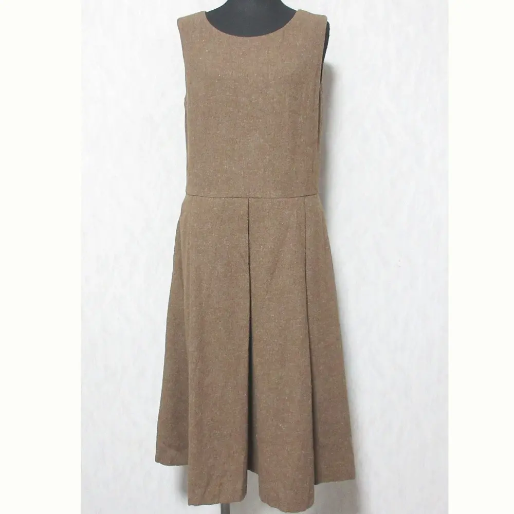 MARGARET HOWELL マーガレットハウエル ウールリネン ノースリーブワンピース サイズ1 ブラウン