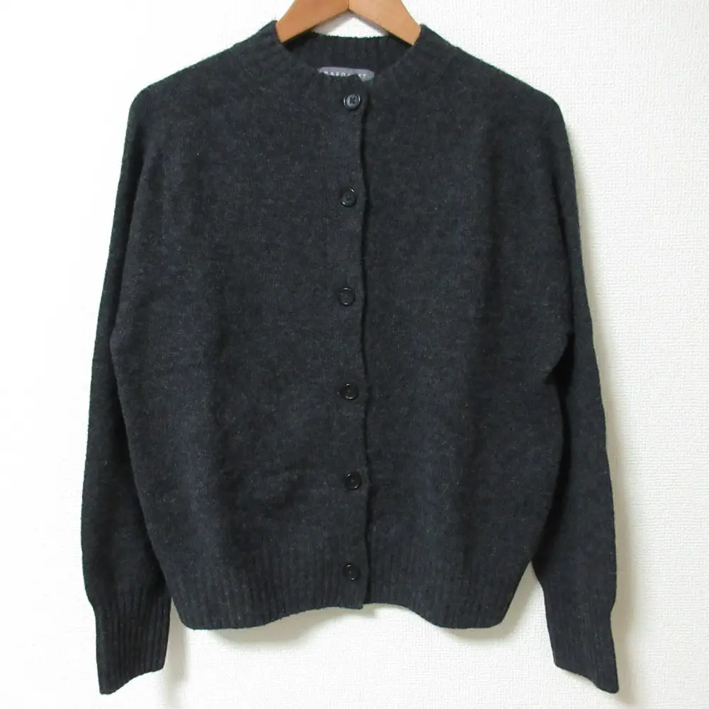 24AW MARGARET HOWELL マーガレットハウエル TWISTED CASHMERE WOOL CARDIGAN カーディガン サイズ2 グレー
