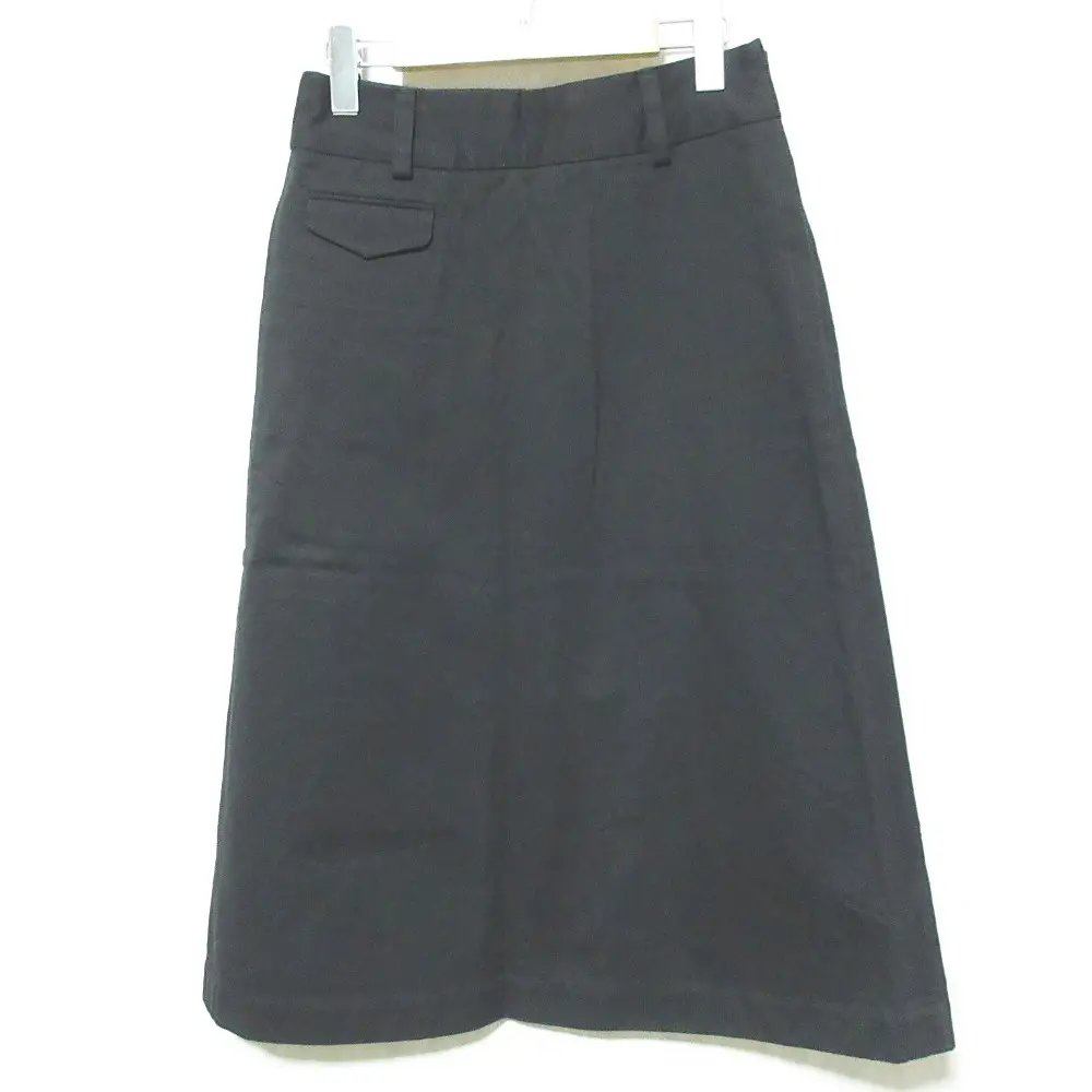 MARGARET HOWELL マーガレットハウエル ライトコットンツイル ミディ丈 Aライン スカート 578-0232602 2 ブラック