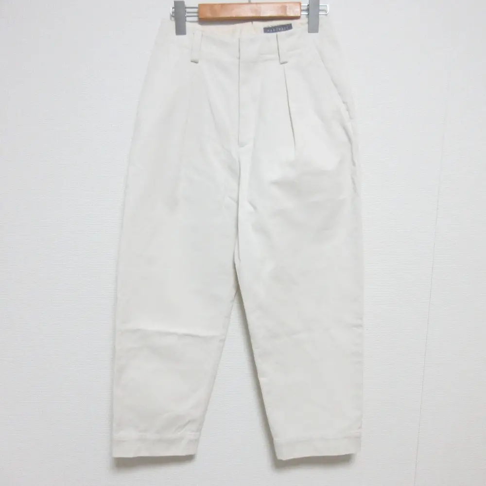 ２４AWMARGARET HOWELL マーガレットハウエル ORGANIC COTTON TWILL オーガニックコットン ツイルパンツ サイズ1 オフホワイト