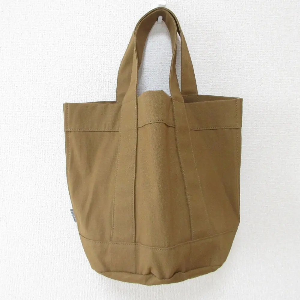 24SS MARGARET HOWELL マーガレットハウエル コットンナイロンキャンバス ハンドバッグ ブラウン