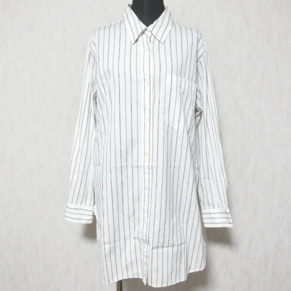 22SS MARGARET HOWELL マーガレットハウエル ストライプオーバーサイズシャツ ロングシャツ 578-2153007 1 ホワイト