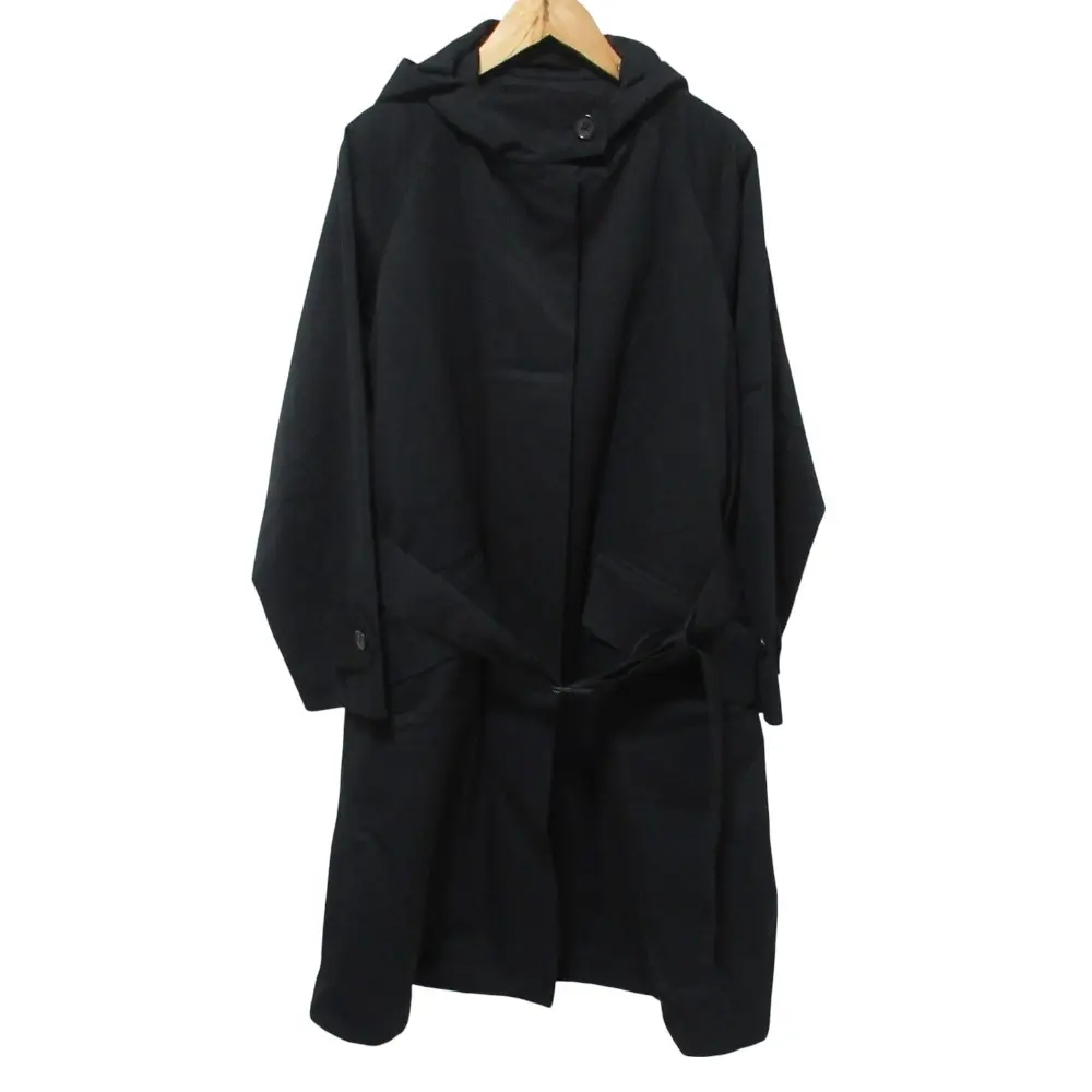 23AW MARGARET HOWELL マーガレットハウエル ライナー付き コットンギャバジン フーディー ロングコート 1 ブラック