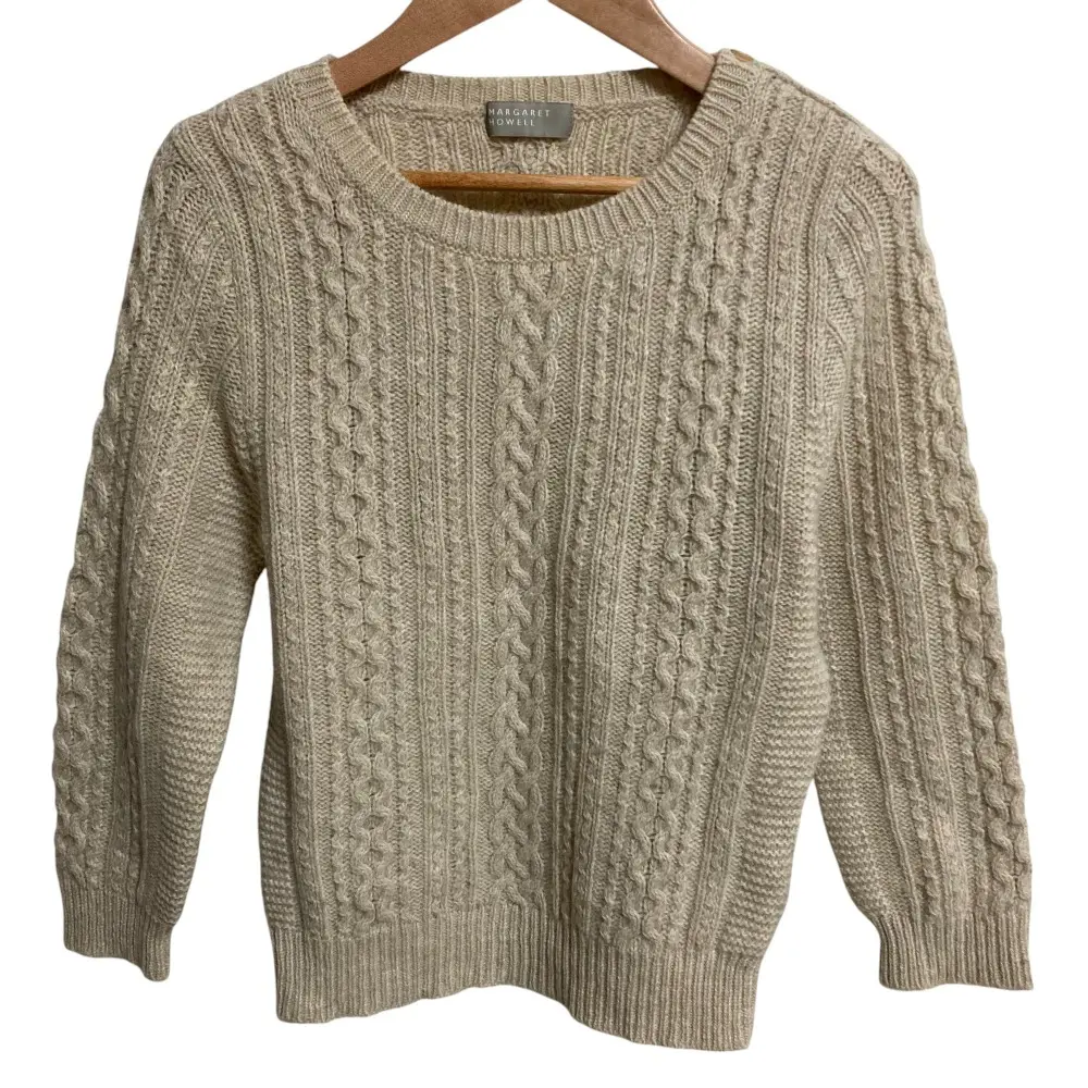MARGARET HOWELL マーガレットハウエル ケーブルニットセーター サイズ2 アイボリー