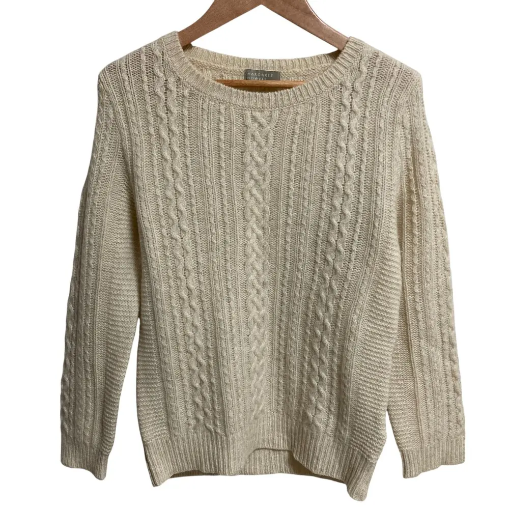 MARGARET HOWELL マーガレットハウエル 長袖 ケーブルニット セーター サイズ2 アイボリー