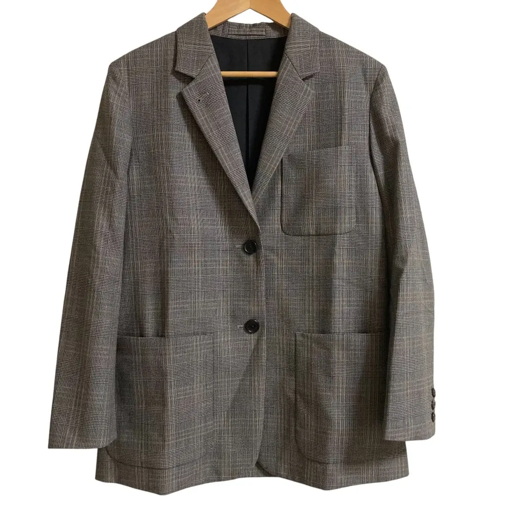 MARGARET HOWELL マーガレットハウエル グレンチェック シングル テーラードジャケット サイズ2 グレー