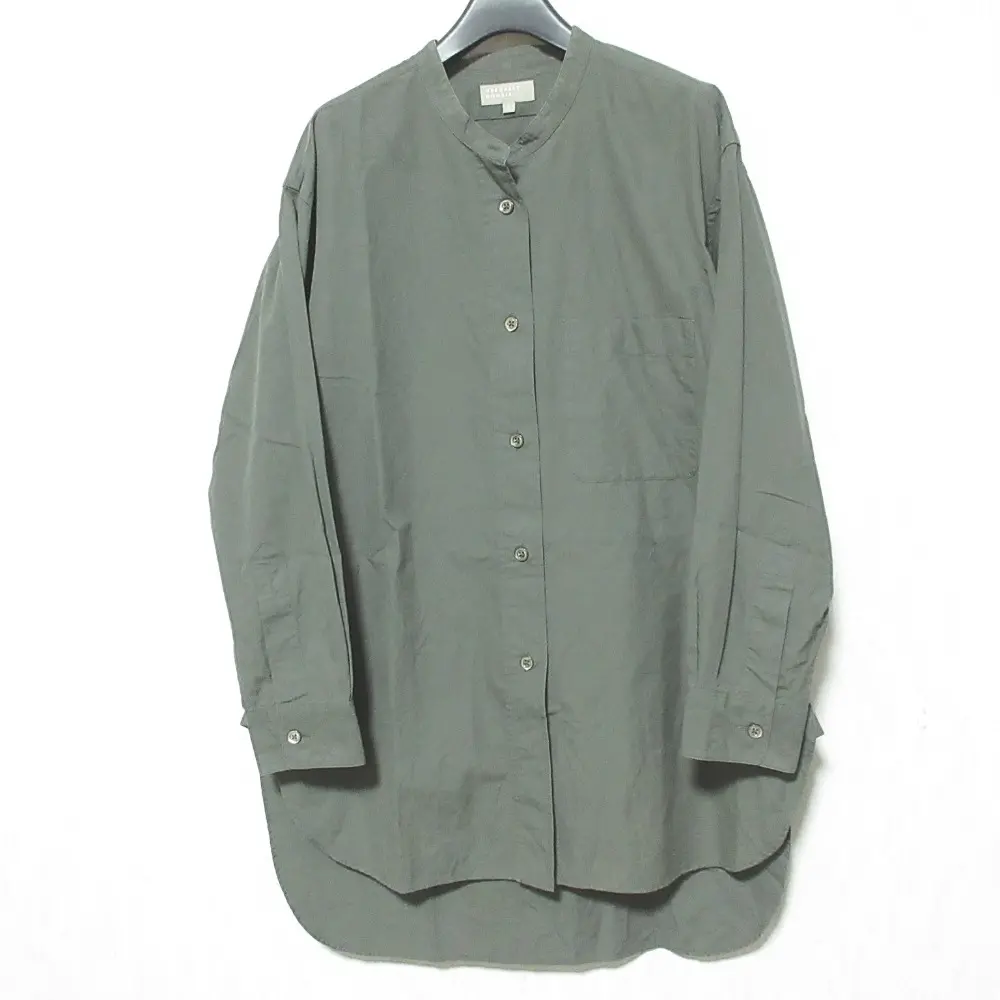 MARGARET HOWELL マーガレットハウエル バンドカラーオーバーサイズシャツ 578-1153006 サイズ1 カーキ