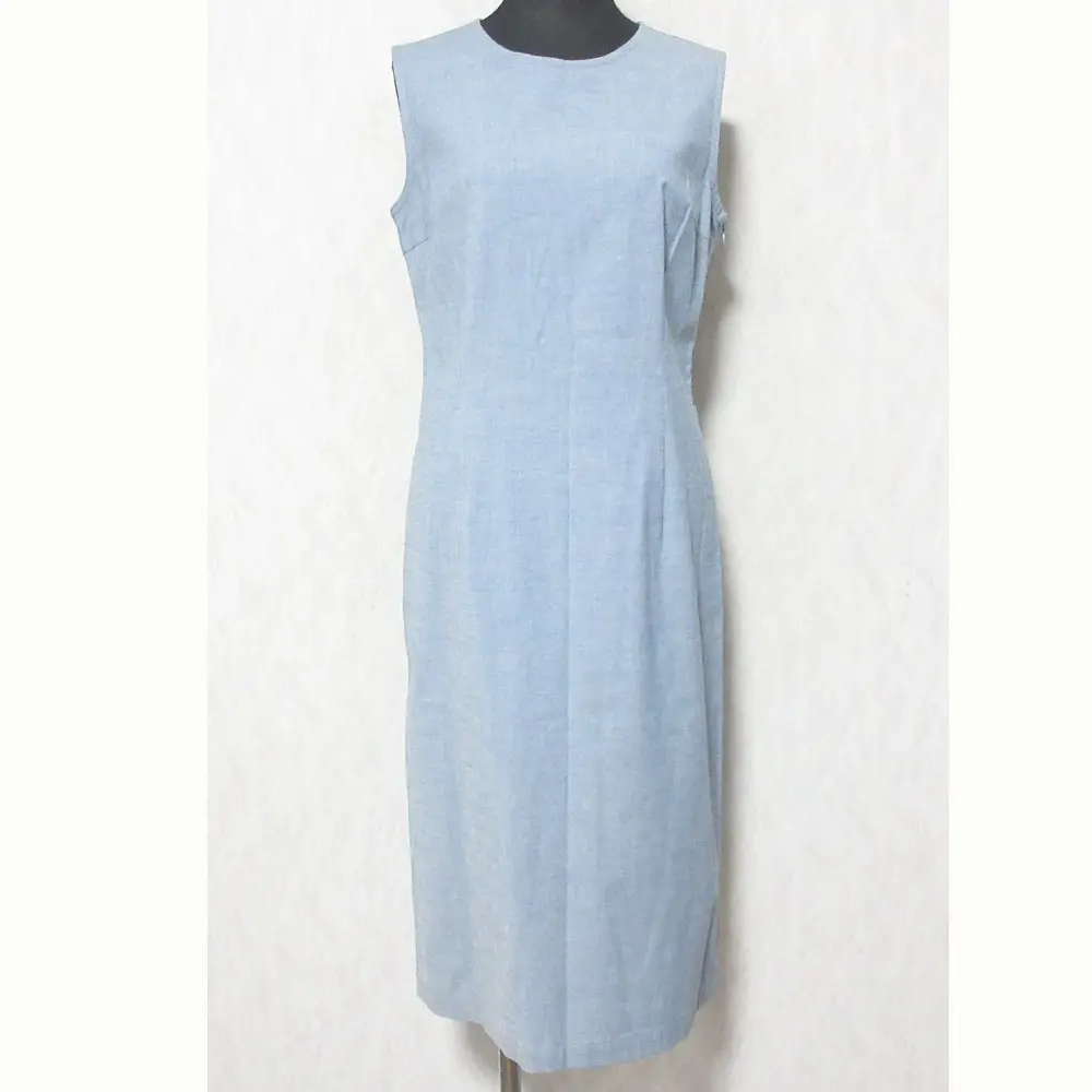 MARGARET HOWELL マーガレットハウエル ノースリーブ シャンブレーワンピース サイズ2 ブルー