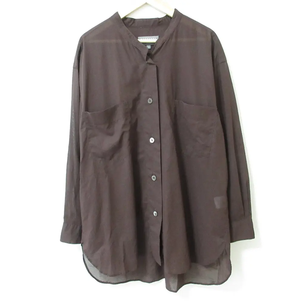 24SS MARGARET HOWELL マーガレットハウエル コットンボイル バンドカラーシャツ サイズ1 ブラウンの買取実績【2025年5月買取】