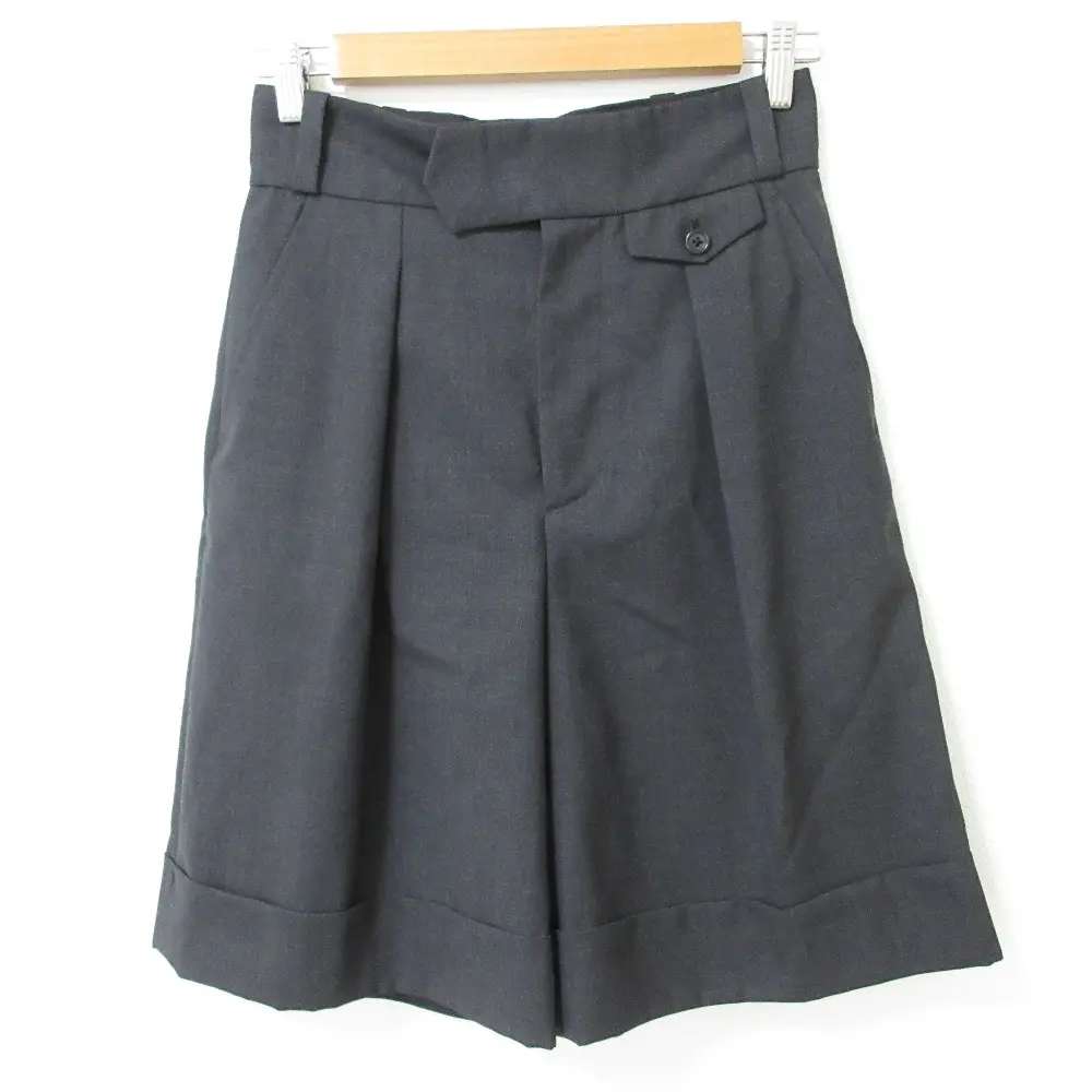 24SS MARGARET HOWELL マーガレットハウエル SUMMER WOOL POPLIN ショーツ ショートパンツ サイズ1 ダークグレー
