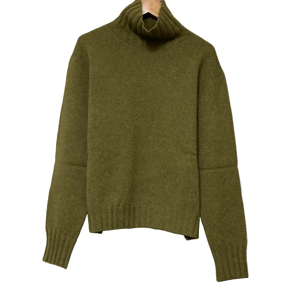 MARGARET HOWELL マーガレットハウエル カシミヤブレンド タートルネック ニット プルオーバー セーター 2 カーキ