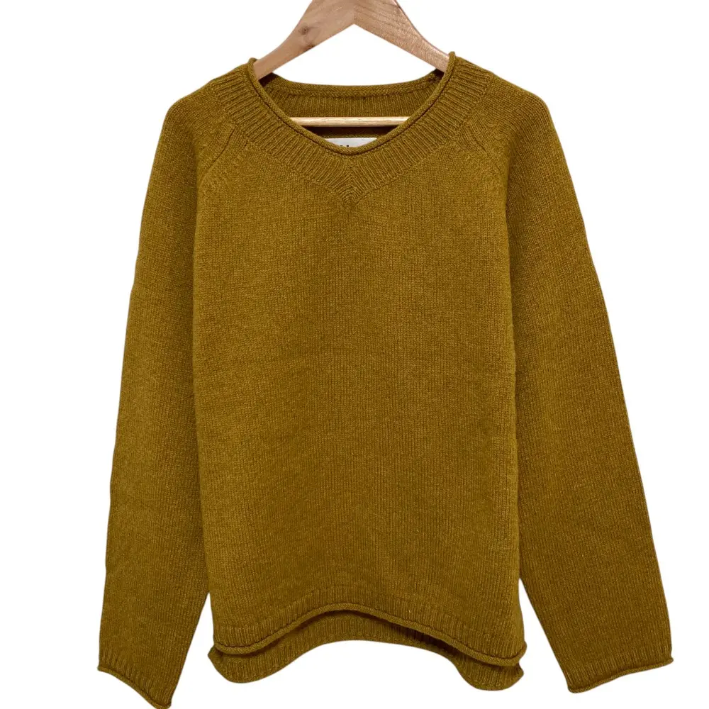 MHL MARGARET HOWELL マーガレットハウエル ジガラアミ ニット セーター サイズ2 マスタード