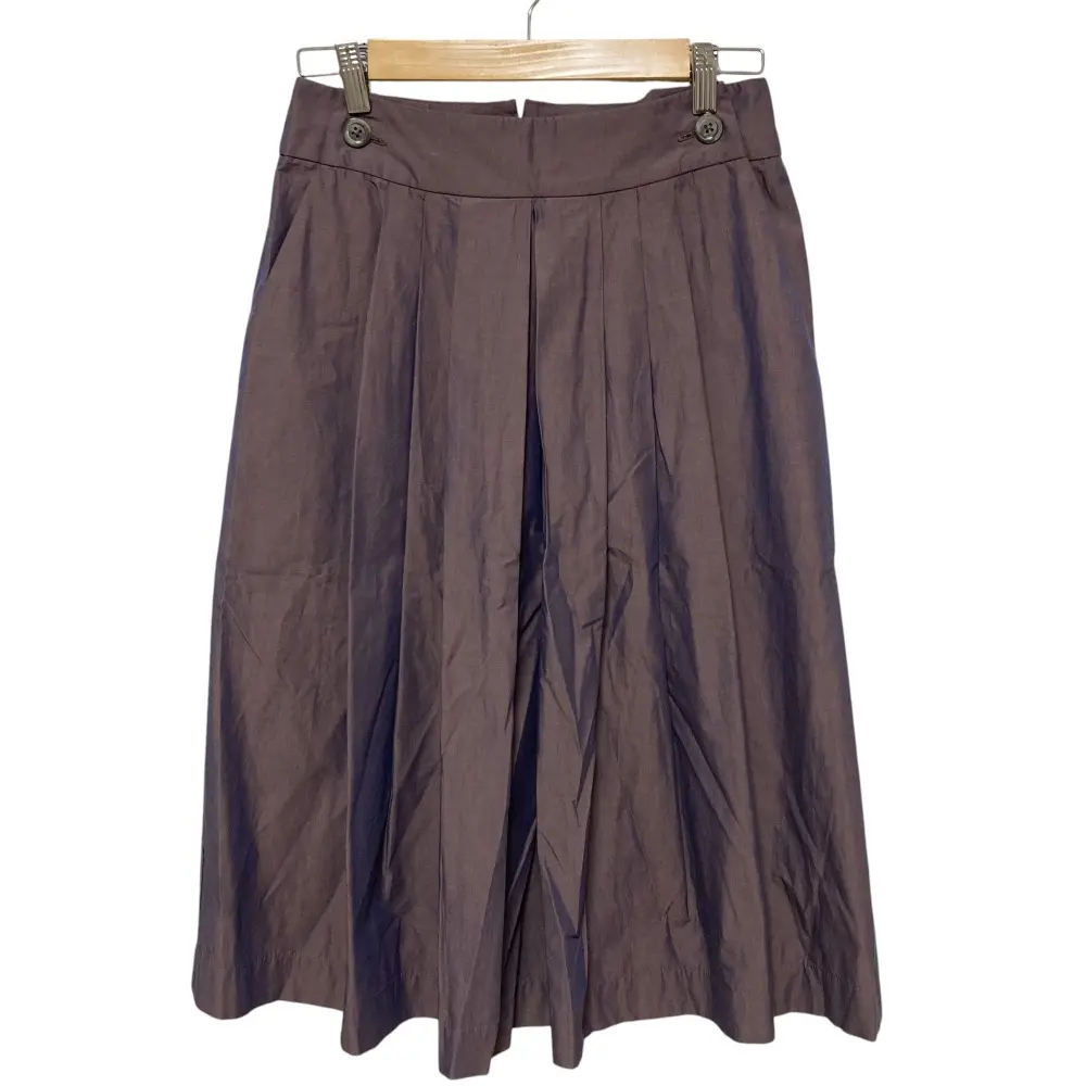 MARGARET HOWELL マーガレットハウエル フロントプリーツ ミディスカート サイズ2 パープル