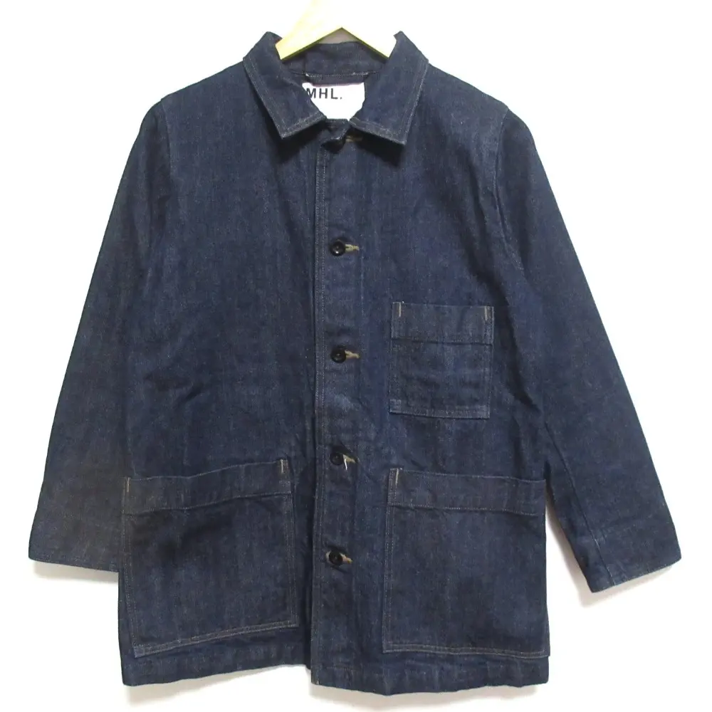 MHL マーガレットハウエル キャントンオーバオールズ デニムカバーオール ジャケット 595-7225507 36 インディゴブルー