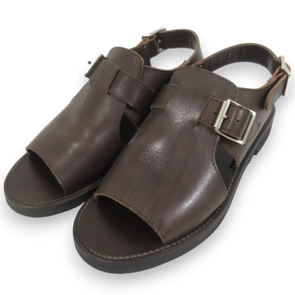 24SS MARGARET HOWELL マーガレットハウエル OILED LEATHER SANDAL レザーサンダル 578-4170006 Mサイズ ブラウン