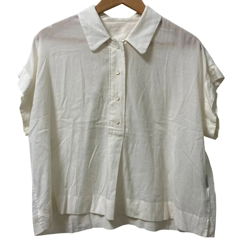25SS MHL. MARGARET HOWELL マーガレットハウエル COTTON CHIFFON SHIRT シャツ サイズ1 アイボリー