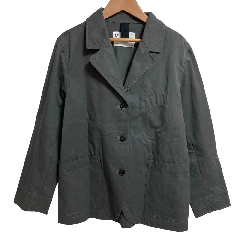 24SS MHLマーガレットハウエル WASHED COMPACT COTTON ジャケット 595-4120500 サイズ2 グレー