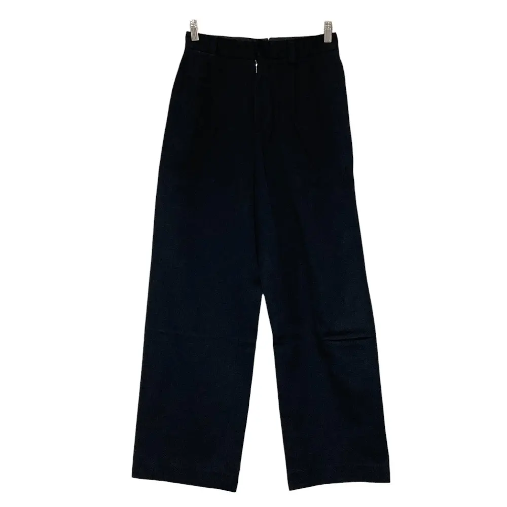 MARGARET HOWELL マーガレットハウエル WOOL COTTON TWILL ワイドパンツ サイズ2 ブラック