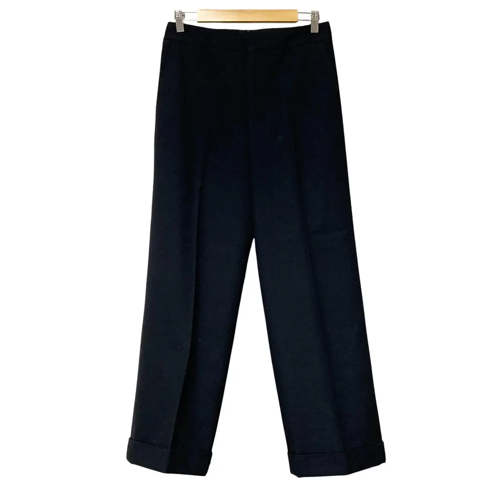 MARGARET HOWELL マーガレットハウエル ウール ワイドパンツ スラックス サイズ3 ブラック